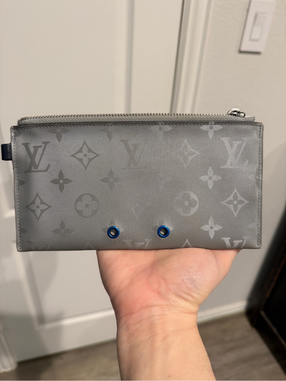 Louis Vuitton Monogram Satellite Alpha Pouch Silver (Pouch Only, no Strap)